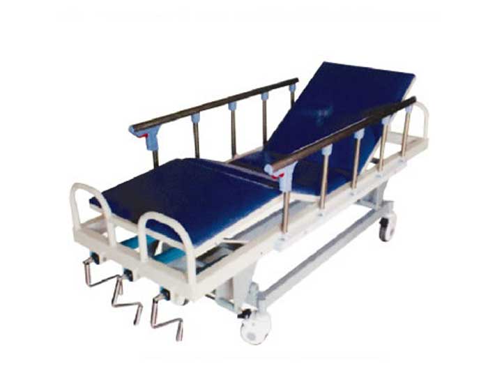 D40-不銹鋼三搖升降搶救床 ABS床板、翻轉護欄、三搖升降搶救床